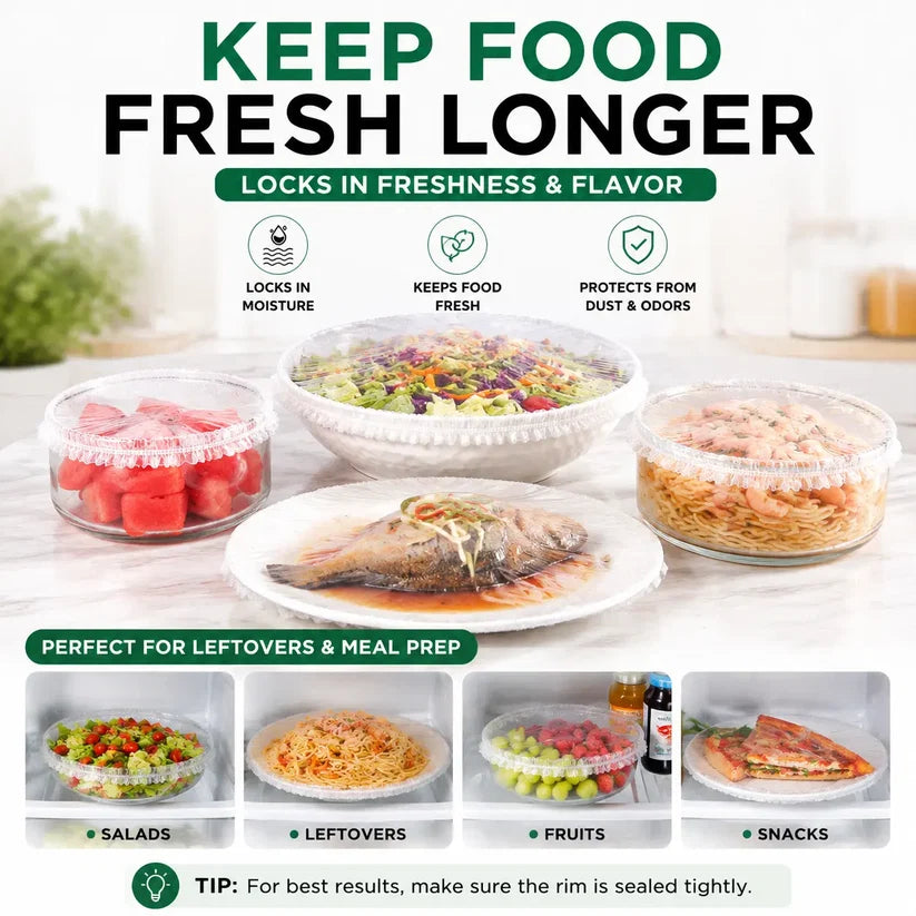 100PCS Disposable Stretch Food Covers